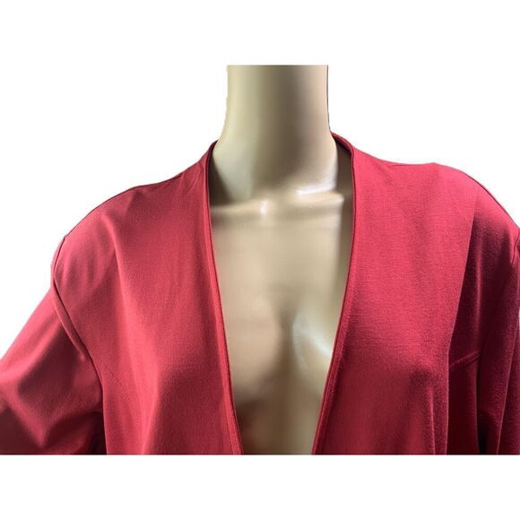 NWT IMAN Red Open Front Zipper Detail Long Sleeve Jacket Sz 3X Corpgore Business - Picture 2 of 16